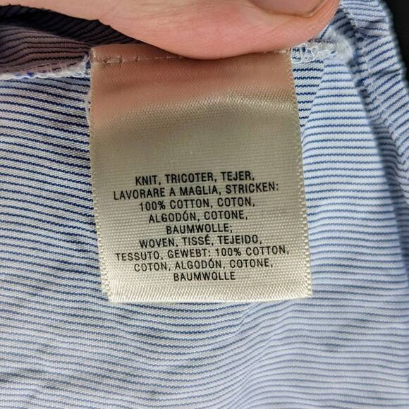 Moth Blouse Soft Knit Pinstriped Long Sleeve V-Neck Blue White Size XS - Picture 6 of 8